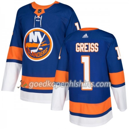 New York Islanders Thomas Greiss 1 Adidas 2017-2018 Royal Authentic Shirt - Mannen